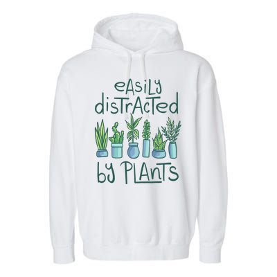 Easily Distracted By Plants Garment-Dyed Fleece Hoodie