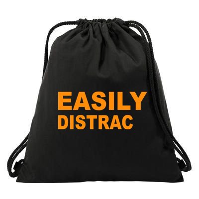 Easily Distrac(ted) Distracted Funny Drawstring Bag