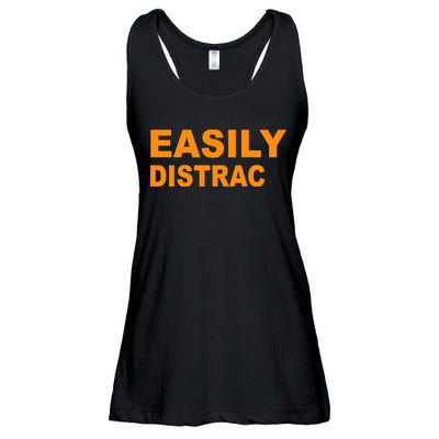 Easily Distrac(ted) Distracted Funny Ladies Essential Flowy Tank