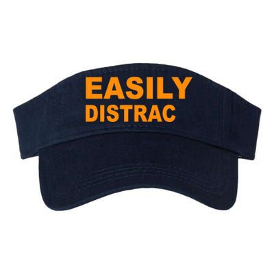 Easily Distrac(ted) Distracted Funny Valucap Bio-Washed Visor