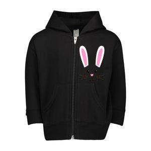 Easter Bunny Big Face Rabbit Toddler Zip Fleece Hoodie