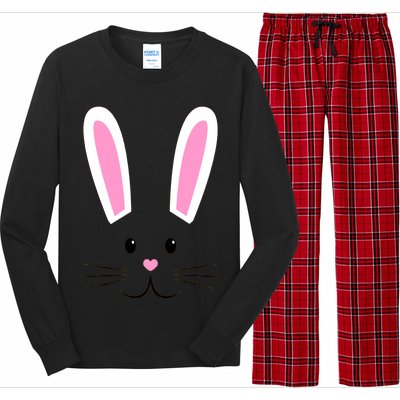 Easter Bunny Big Face Rabbit Long Sleeve Pajama Set