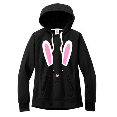 Easter Bunny Big Face Rabbit Women's Fleece Hoodie