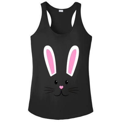 Easter Bunny Big Face Rabbit Ladies PosiCharge Competitor Racerback Tank