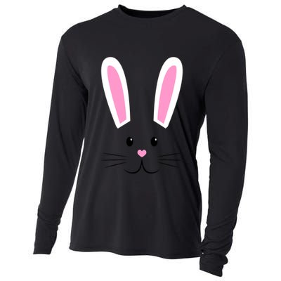 Easter Bunny Big Face Rabbit Cooling Performance Long Sleeve Crew