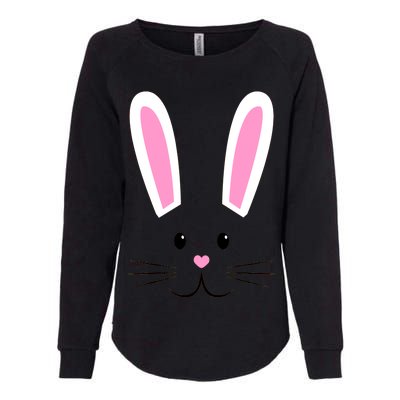 Easter Bunny Big Face Rabbit Womens California Wash Sweatshirt