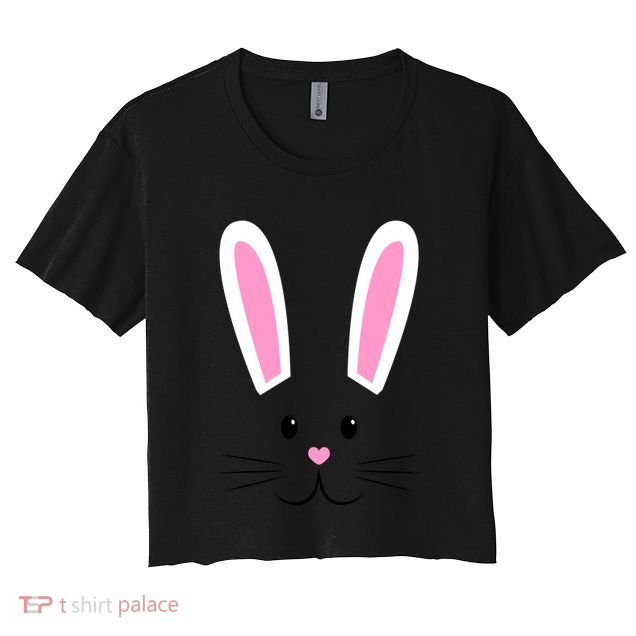 Easter Bunny Big Face Rabbit Crop Top