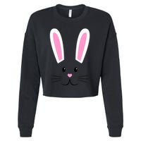 Easter Bunny Big Face Rabbit Cropped Pullover Crew