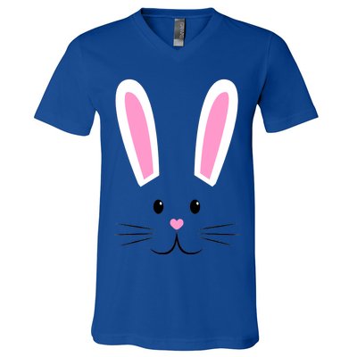 Easter Bunny Big Face Rabbit V-Neck T-Shirt