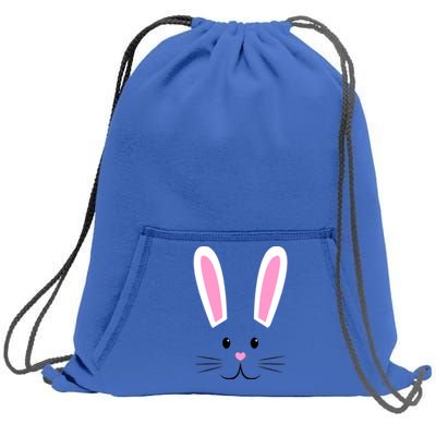 Easter Bunny Big Face Rabbit Sweatshirt Cinch Pack Bag