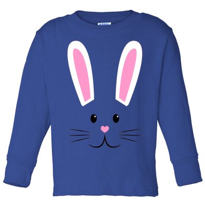 Easter Bunny Big Face Rabbit Toddler Long Sleeve Shirt