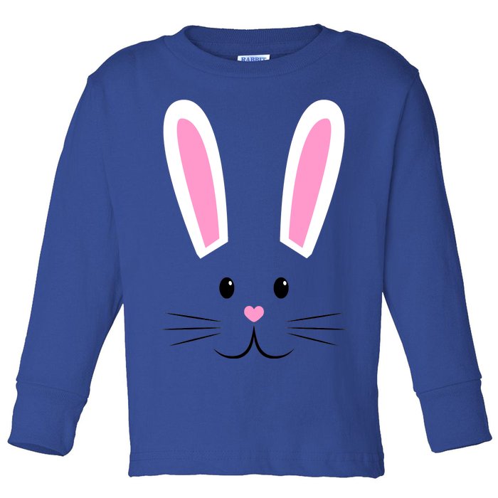 Easter Bunny Big Face Rabbit Toddler Long Sleeve Shirt