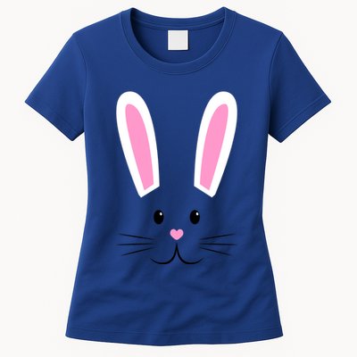 Easter Bunny Big Face Rabbit Womens T-Shirt