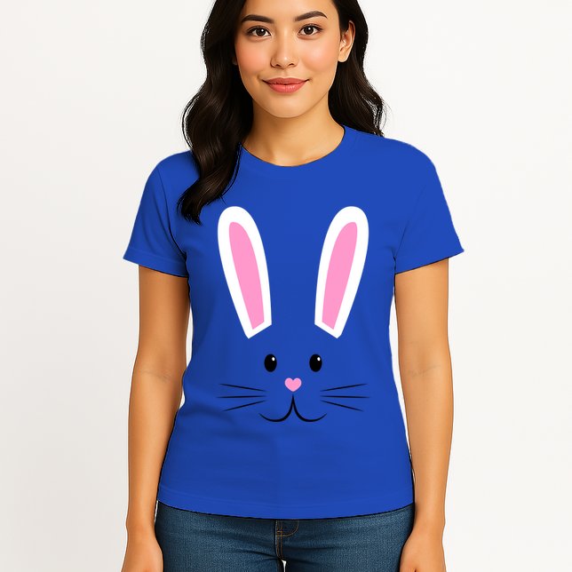 Easter Bunny Big Face Rabbit Womens T-Shirt