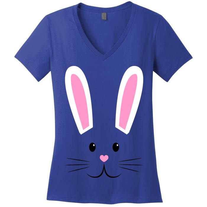 Easter Bunny Big Face Rabbit Women's V-Neck T-Shirt