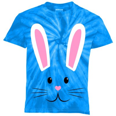 Easter Bunny Big Face Rabbit Kids Tie-Dye T-Shirt