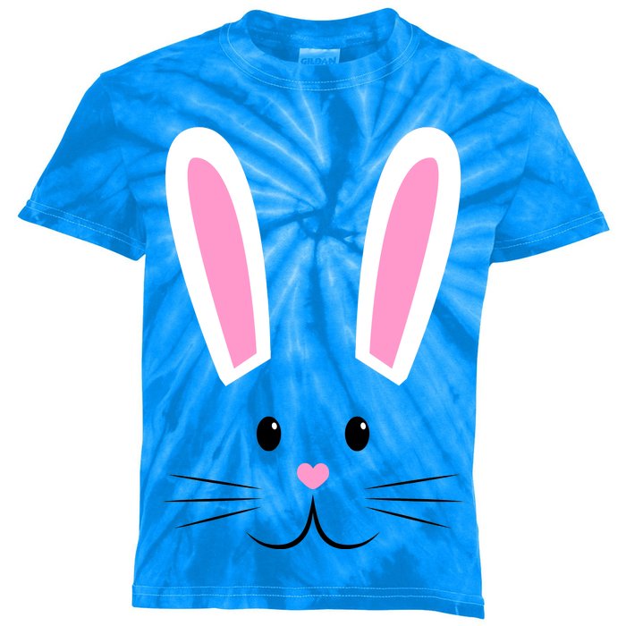 Easter Bunny Big Face Rabbit Kids Tie-Dye T-Shirt