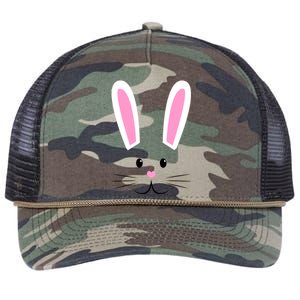 Easter Bunny Big Face Rabbit Retro Rope Trucker Hat Cap