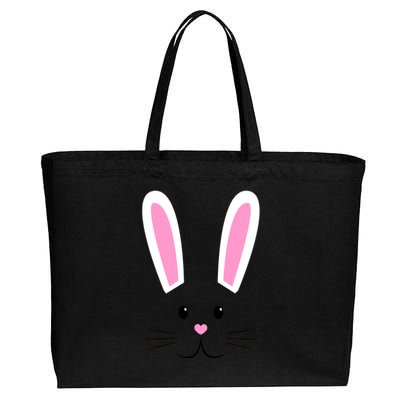 Easter Bunny Big Face Rabbit Cotton Canvas Jumbo Tote