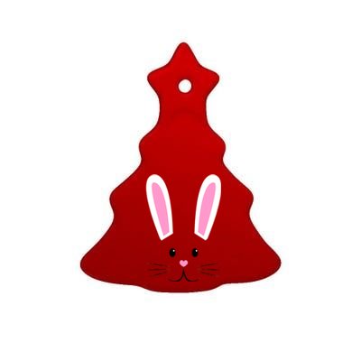 Easter Bunny Big Face Rabbit Ceramic Tree Ornament