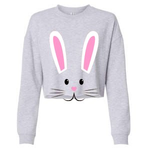 Easter Bunny Big Face Rabbit Cropped Pullover Crew