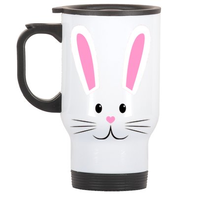 Easter Bunny Big Face Rabbit Stainless Steel Travel Mug