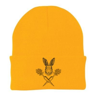 Easter Bunny Carrot Crossbones Knit Cap Winter Beanie