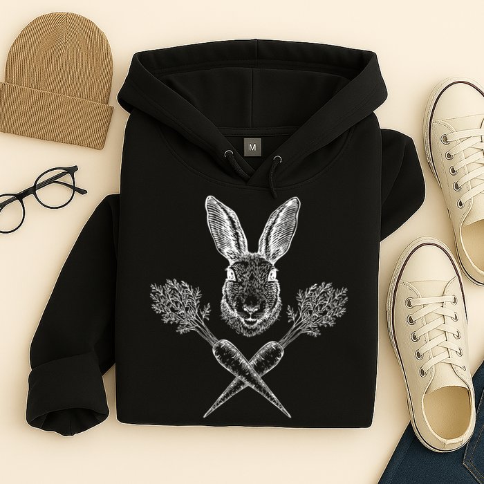 Easter Bunny Carrot Crossbones Hoodie