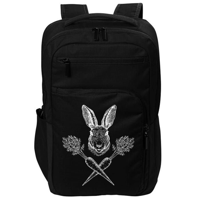 Easter Bunny Carrot Crossbones Impact Tech Backpack