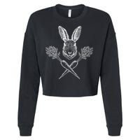 Easter Bunny Carrot Crossbones Cropped Pullover Crew
