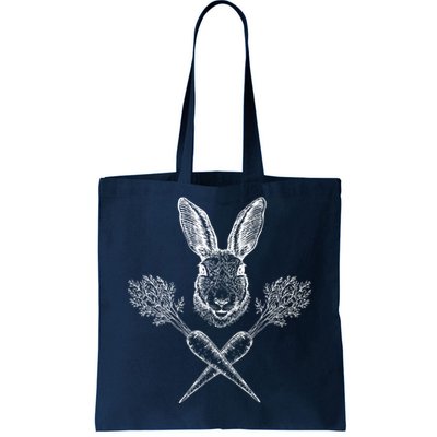 Easter Bunny Carrot Crossbones Tote Bag