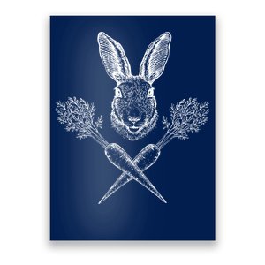 Easter Bunny Carrot Crossbones Poster