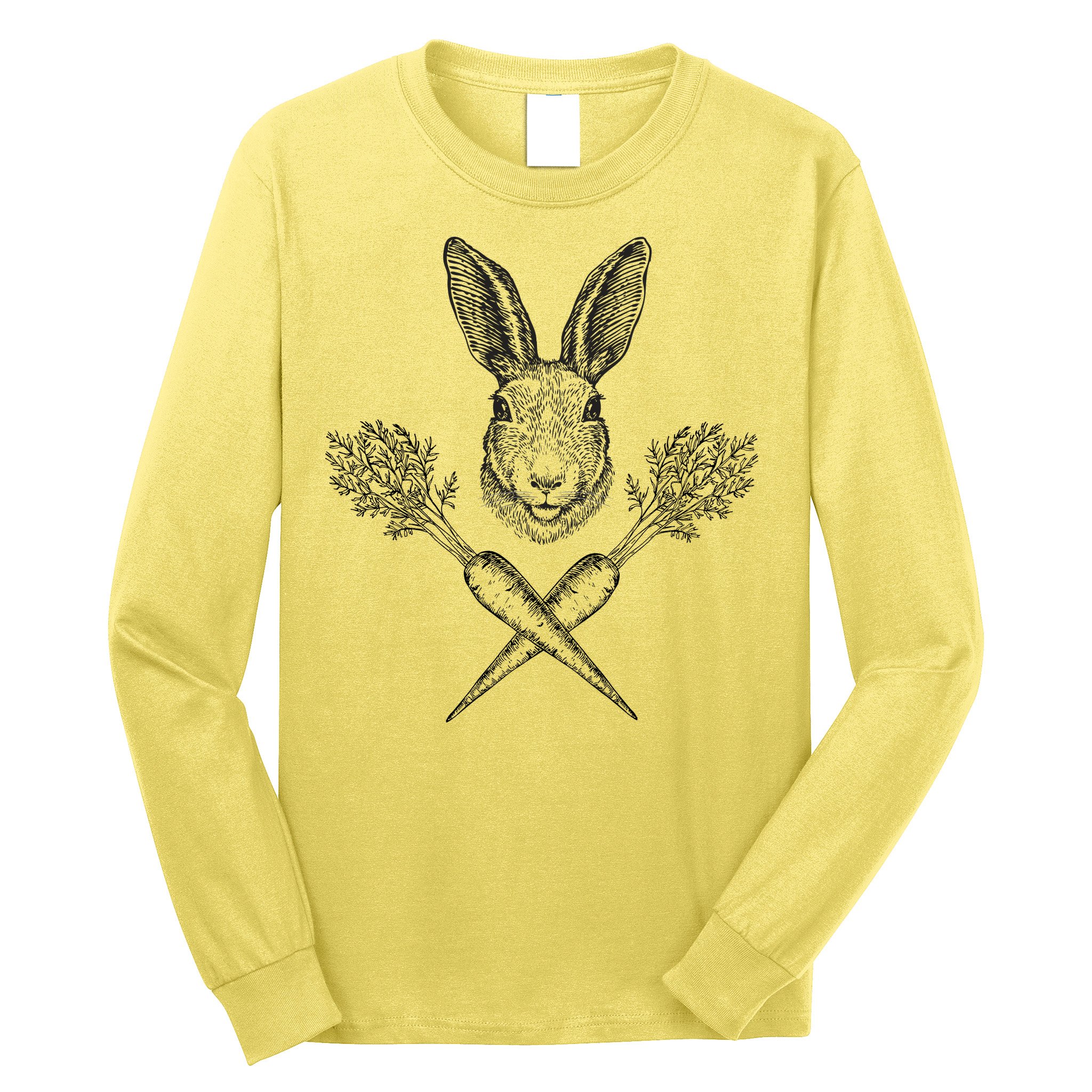 Easter Bunny Carrot Crossbones Long Sleeve Shirt