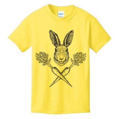 Easter Bunny Carrot Crossbones Kids T-Shirt