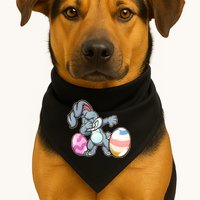 Easter Bunny Dabbing USA-Made Doggie Bandana