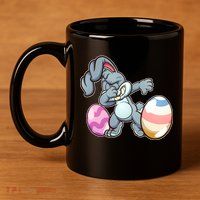 Easter Bunny Dabbing 11oz C Handle Ceramic Mug