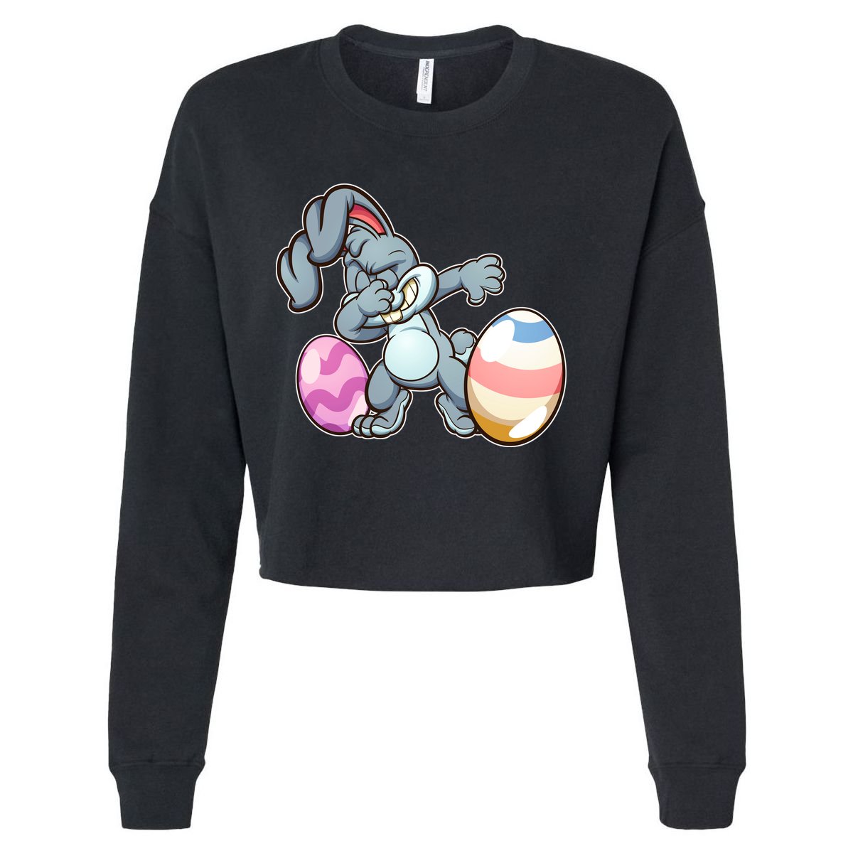 Easter Bunny Dabbing Cropped Pullover Crew