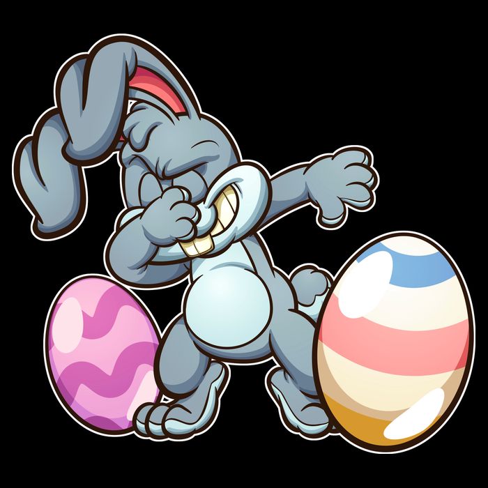 Easter Bunny Dabbing Cropped Pullover Crew