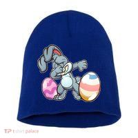 Easter Bunny Dabbing Short Acrylic Beanie