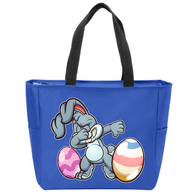 Easter Bunny Dabbing Zip Tote Bag