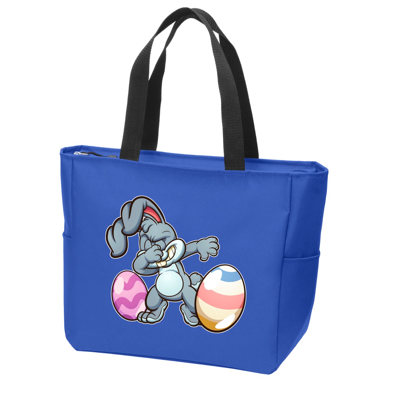 Easter Bunny Dabbing Zip Tote Bag