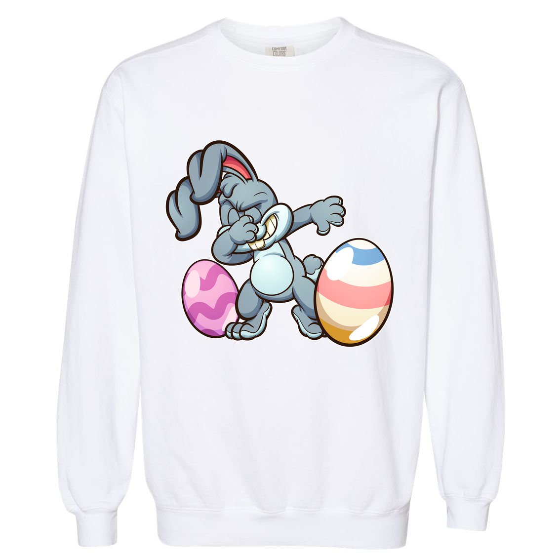 Easter Bunny Dabbing Garment-Dyed Sweatshirt