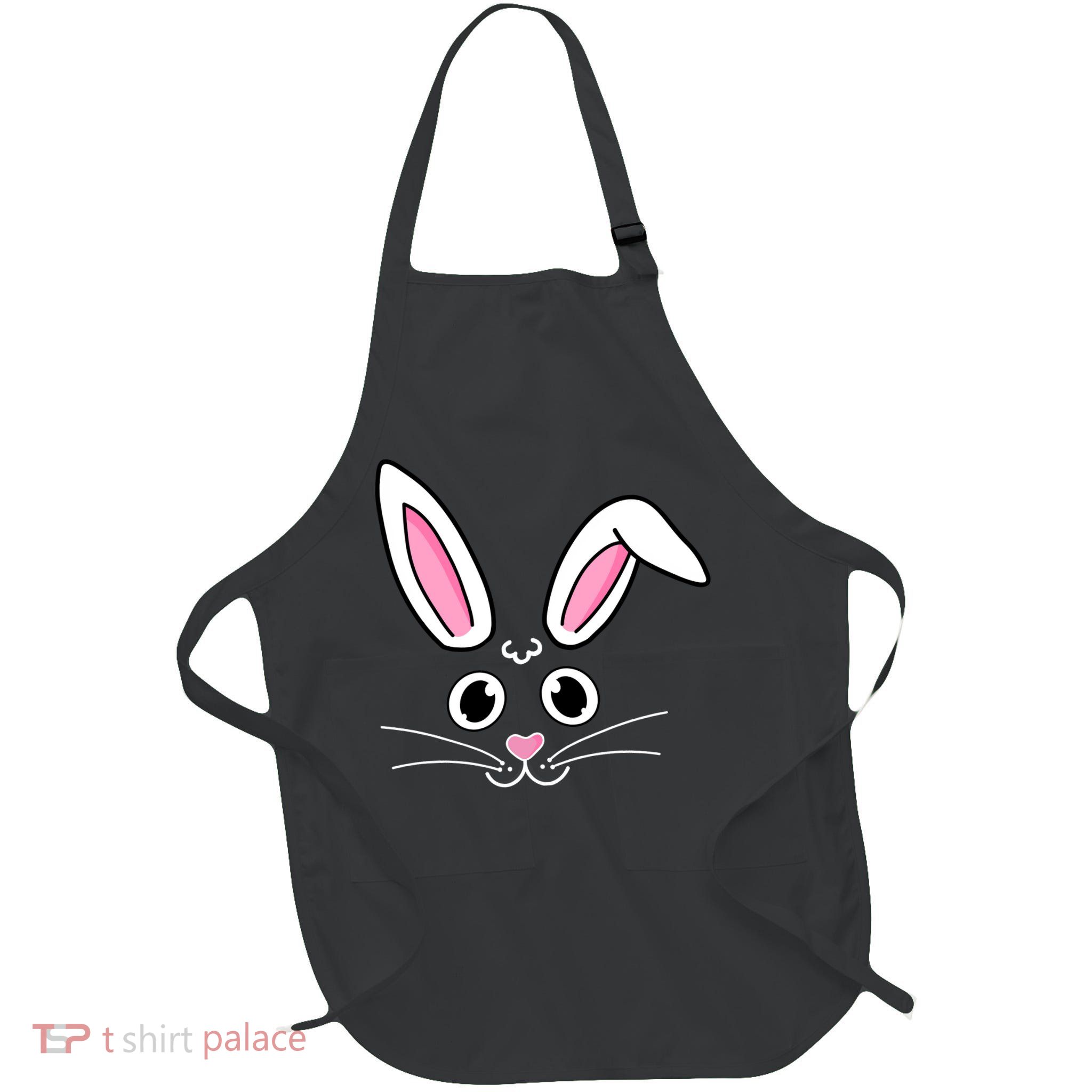 Easter Bunny Face Full-Length Apron With Pockets