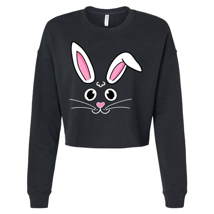 Easter Bunny Face Cropped Pullover Crew