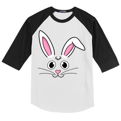 Easter Bunny Face Kids Colorblock Raglan Jersey
