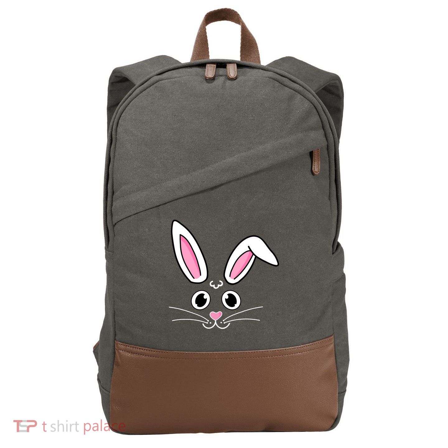 Easter Bunny Face Cotton Canvas Backpack