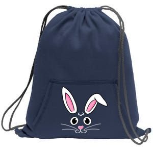 Easter Bunny Face Sweatshirt Cinch Pack Bag