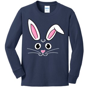 Easter Bunny Face Kids Long Sleeve Shirt