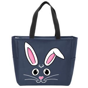 Easter Bunny Face Zip Tote Bag