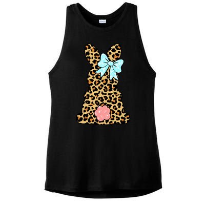 Easter Bunny Leopard Print Ladies PosiCharge Tri-Blend Wicking Tank